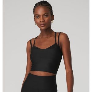 Alo Airlift Double Check Bra Tank- Black